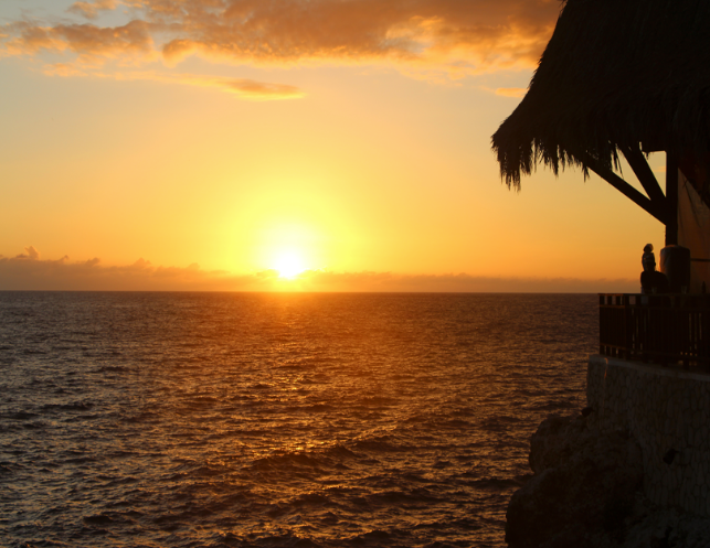 Sunset over the horizon